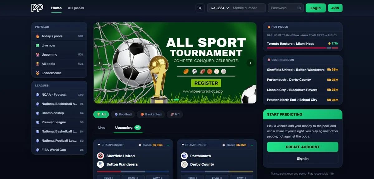 PeerPredict prediction platform